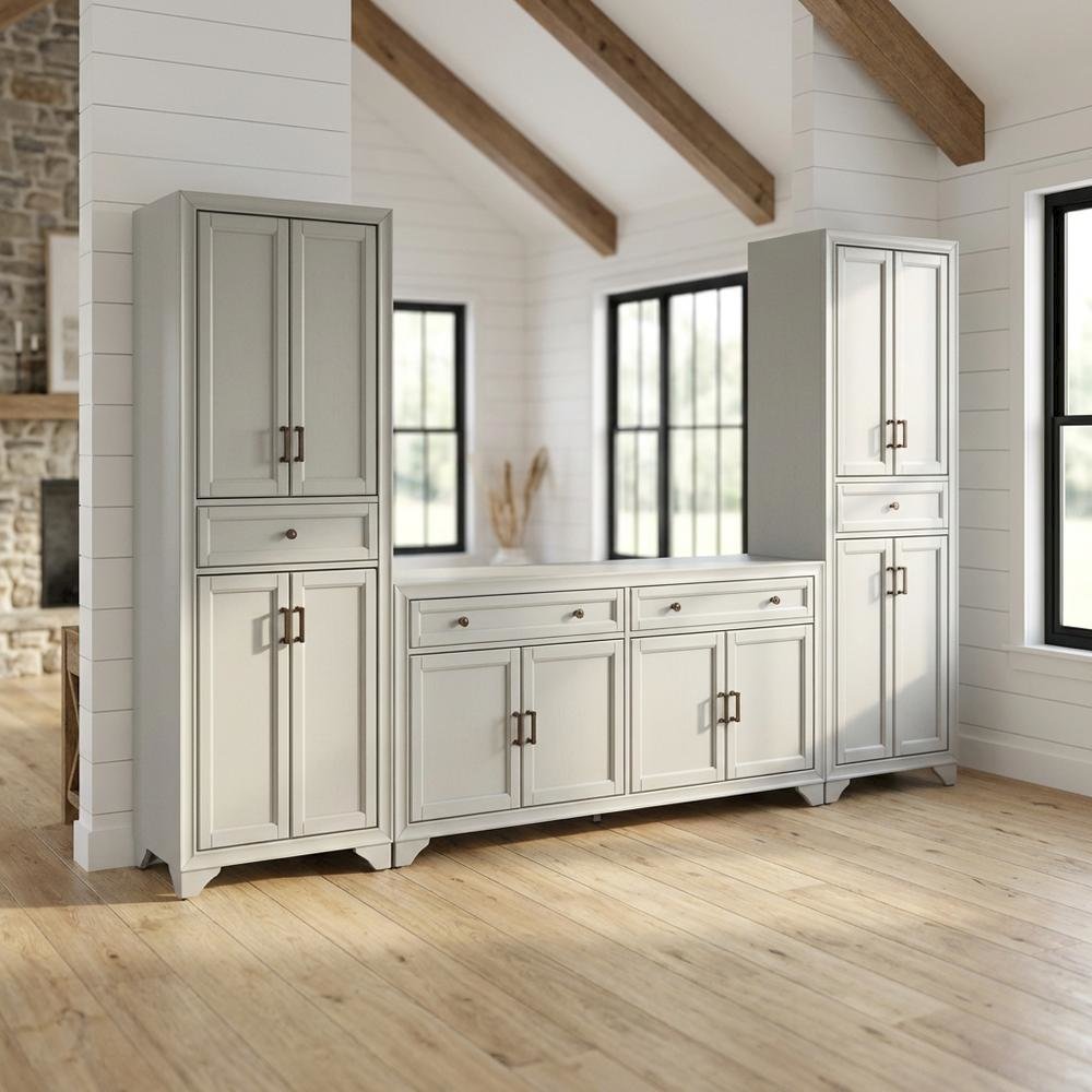 3-Piece Entertainment Center with Sideboard and Storage Pantries. Picture 2