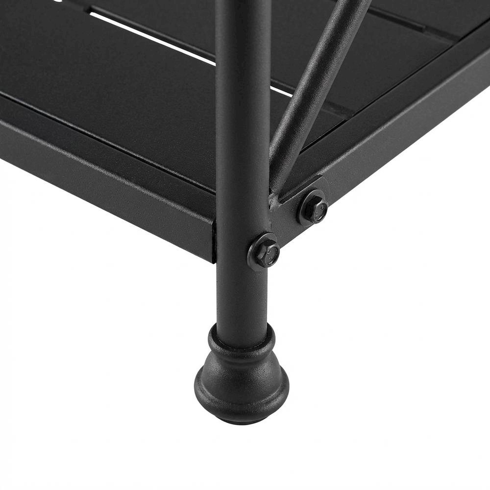 Matte Black Kitchen Island and Hutch Set with Anti-Tip Safety Features. Picture 5