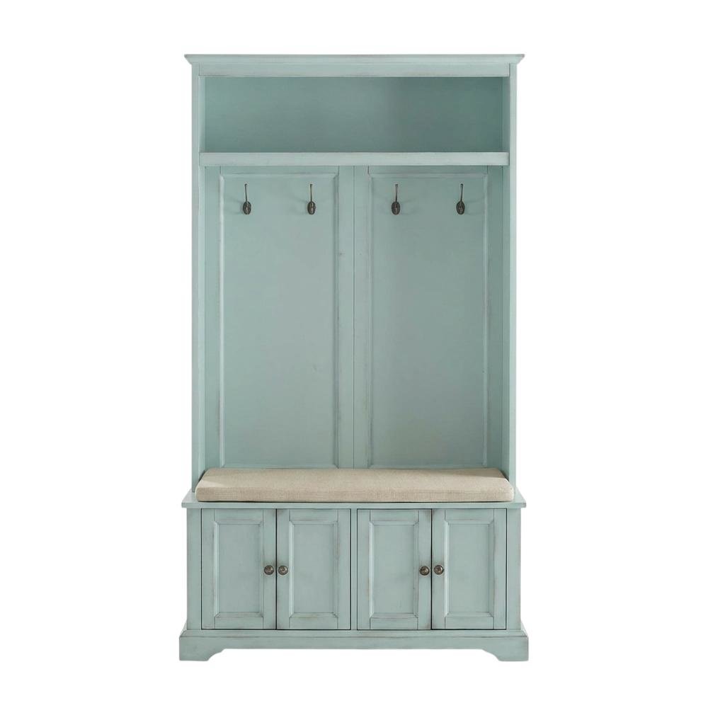 Brown Hall Tree, MDF Particle Board, Coat Hooks, Wide Entryway Organizer. Picture 4