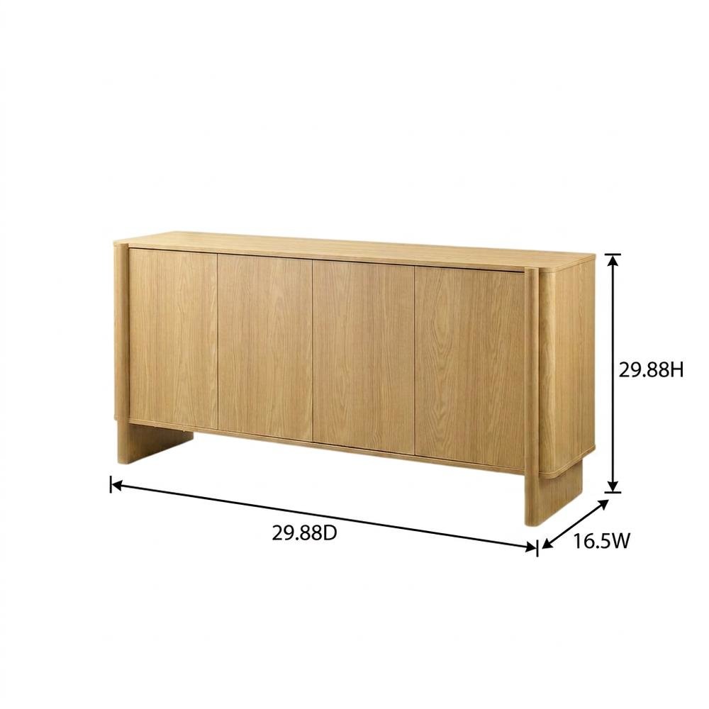 Sideboard in Neutral Finish with Anti-Tip Mechanism and Spacious Storage. Picture 7
