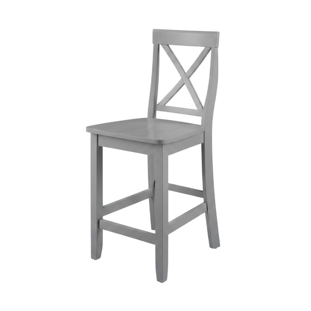Counter Height Bar Stool Set with X-Back Design in Stylish Finish. Picture 3