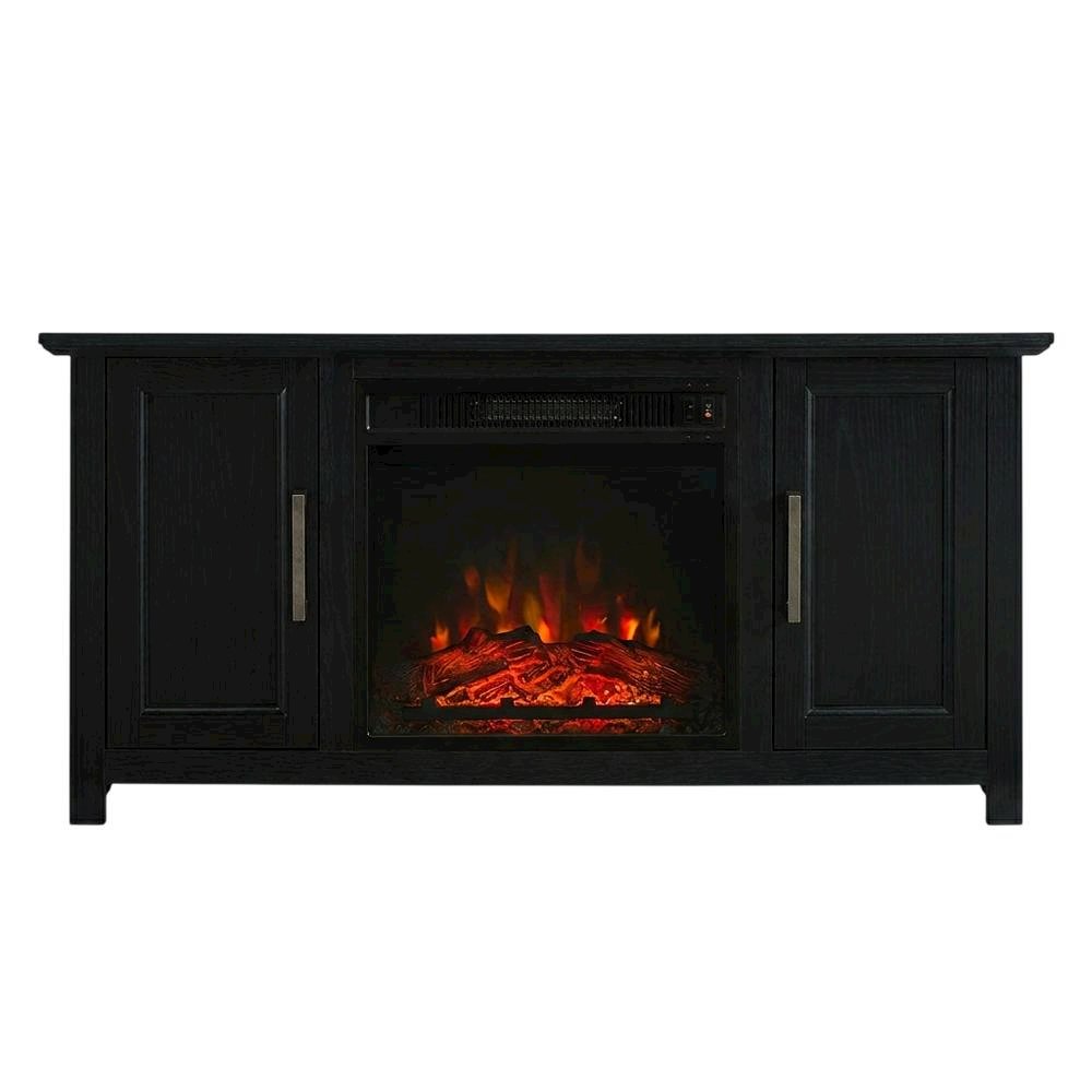 Corner Fireplace TV Stand for 50+ Inch Screens with Storage Shelves. Picture 4