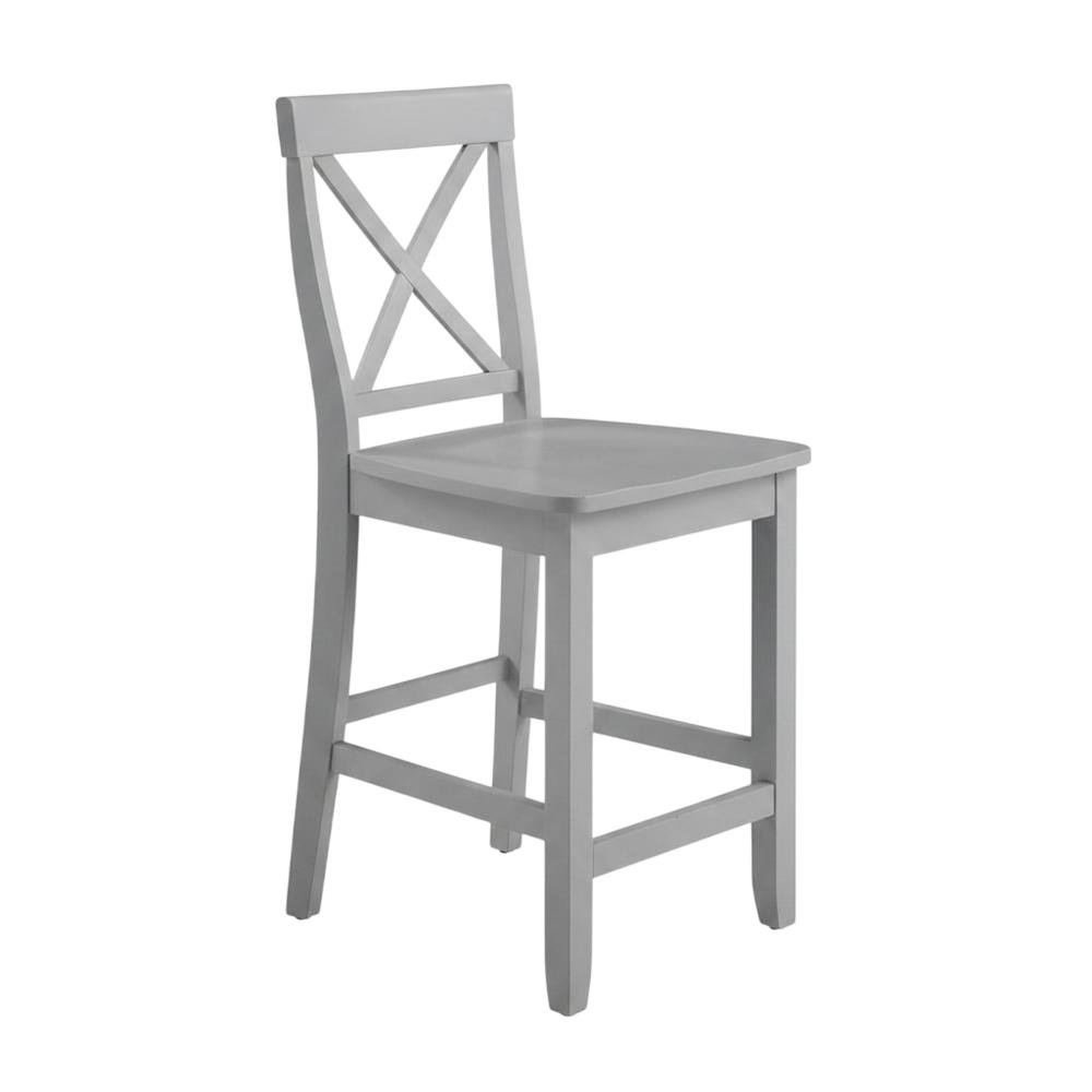 Counter Height Bar Stool Set with X-Back Design in Stylish Finish. Picture 4