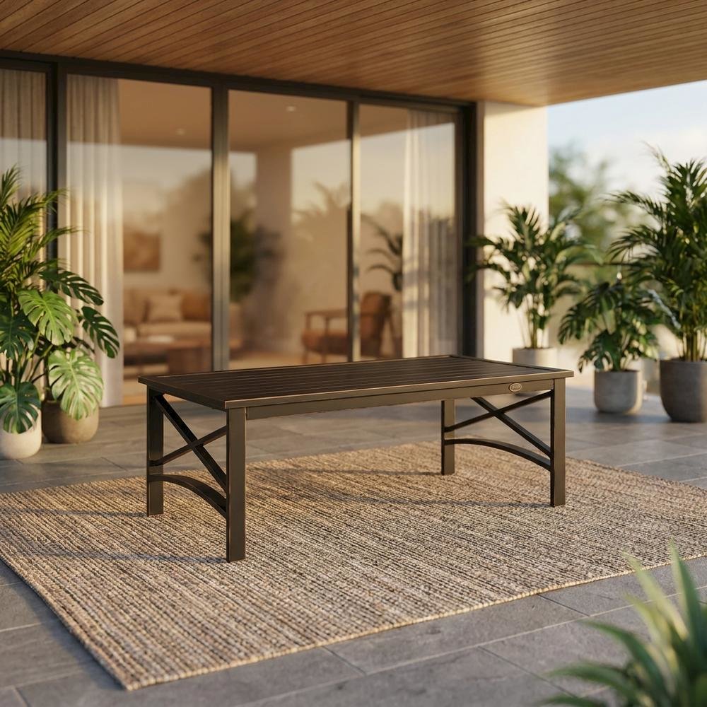 Oil-Rubbed Bronze Outdoor Coffee Table with Sturdy Design and Anti-Tip Hardware. Picture 2