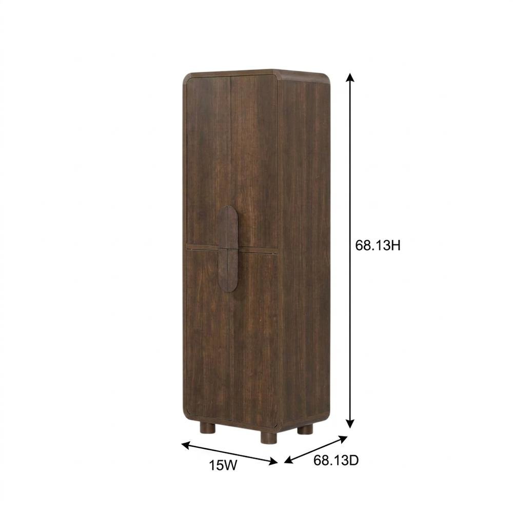 Pantry Cabinet in Rustic Finish with Anti-Tip Mechanism and Spacious Storage. Picture 7
