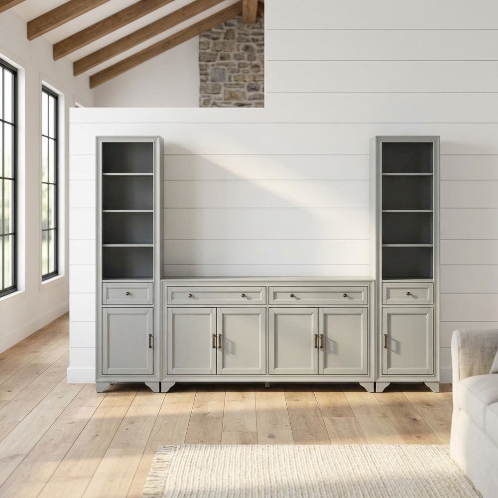 3-Piece Entertainment Center Set with Sideboard and Bookcases. Picture 2