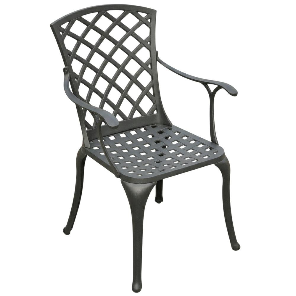 Black outdoor armchair set with high backrests and sturdy construction. Picture 4