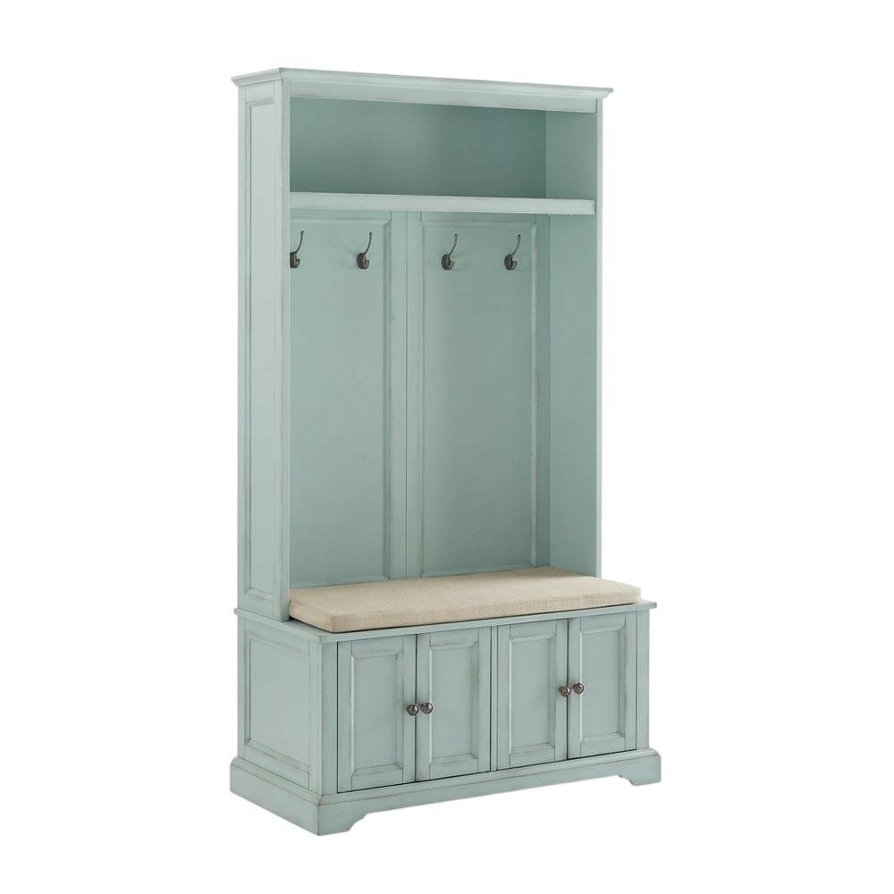 Brown Hall Tree, MDF Particle Board, Coat Hooks, Wide Entryway Organizer. Picture 1