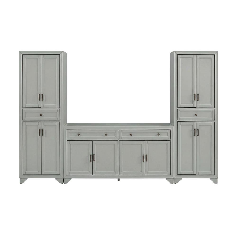 3-Piece Sideboard and Pantry Set with Anti-Tip and Ample Storage. Picture 4