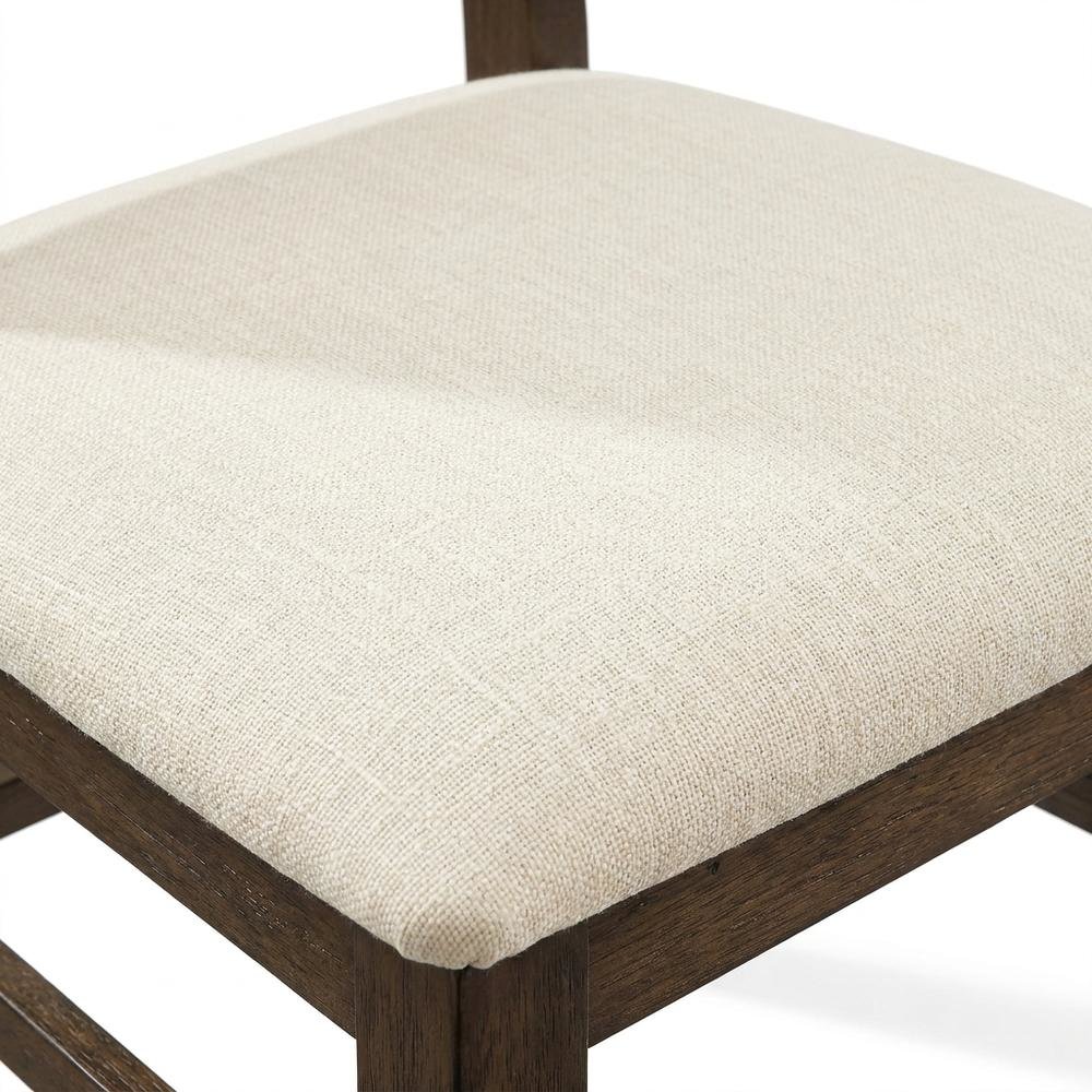 Upholstered Dining Chair Set with Creme Accent - 2 Piece Styling. Picture 6