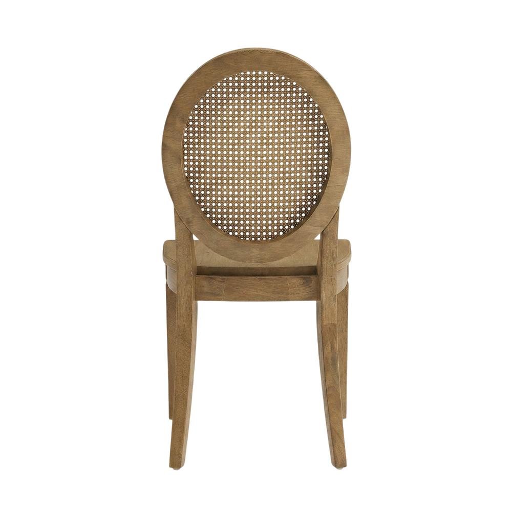 Cane-Back Dining Chair Set with Natural Finish and Comfortable Seating. Picture 5