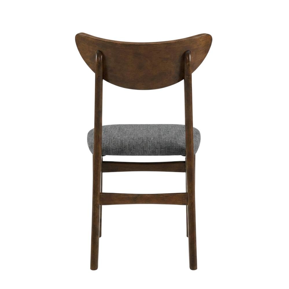 Wood Dining Chairs with Upholstered Seats and Curved Backrest, Set of 2. Picture 5