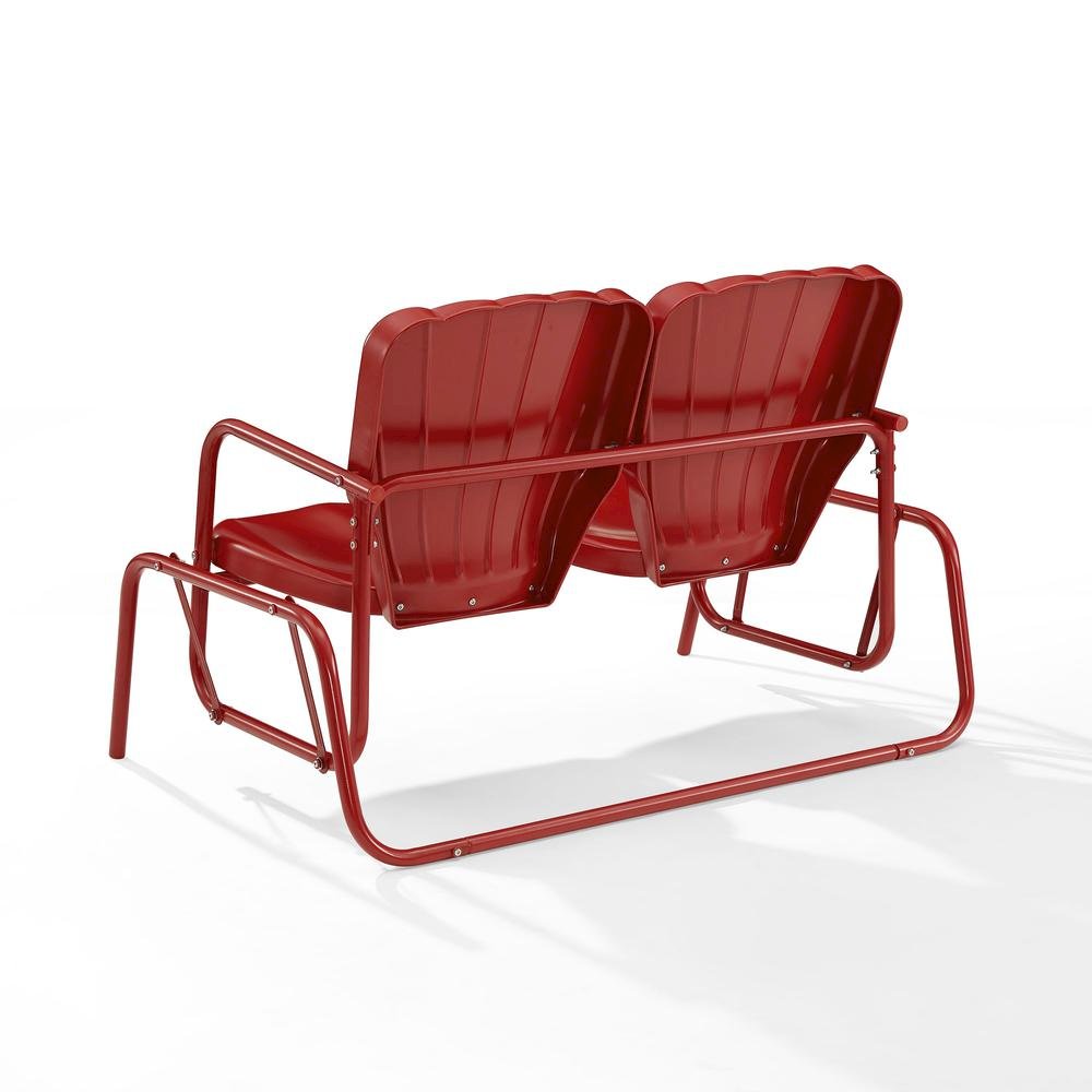 Red Outdoor Loveseat Glider – Retro Furniture Seating for Two People. Picture 4