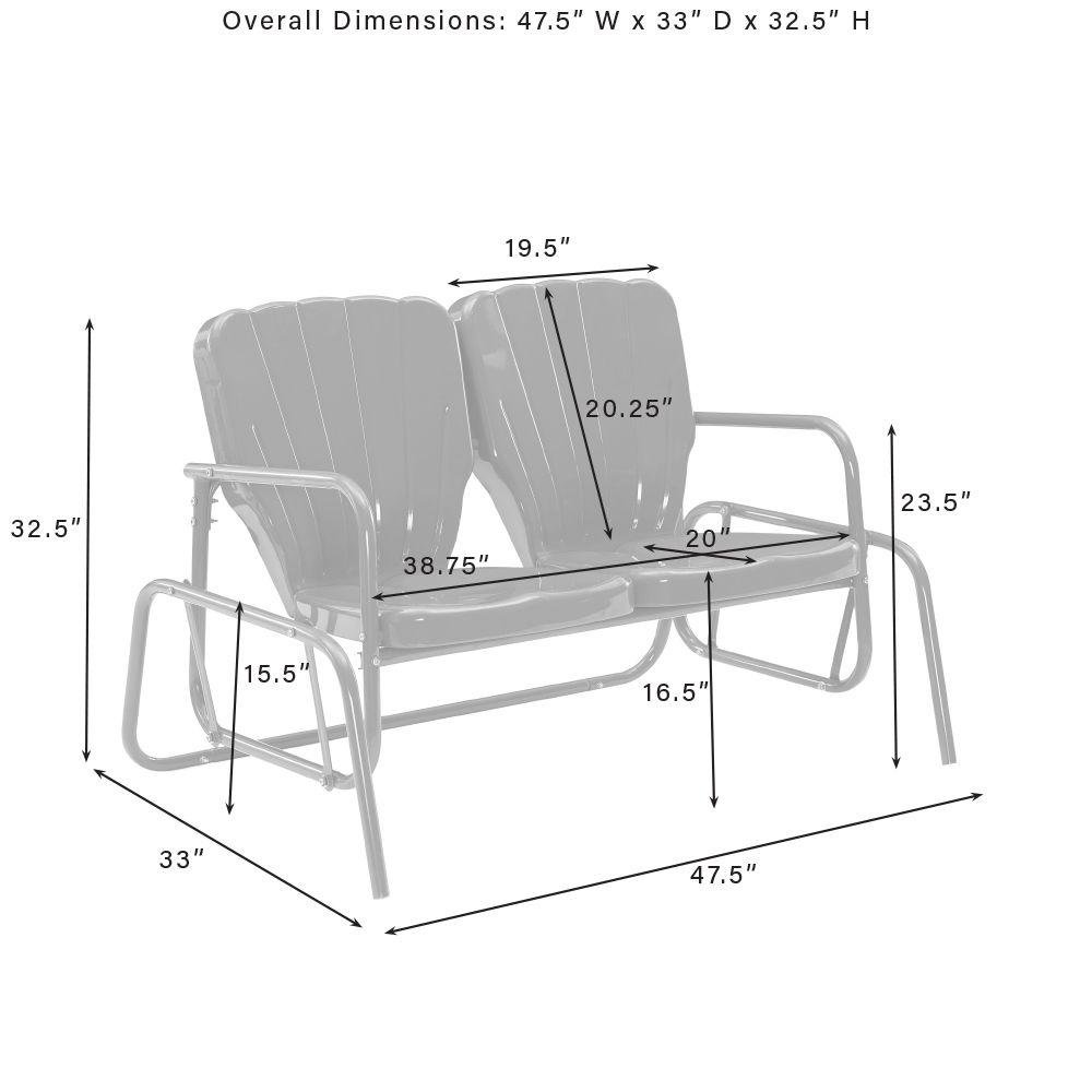 Red Outdoor Loveseat Glider – Retro Furniture Seating for Two People. Picture 6