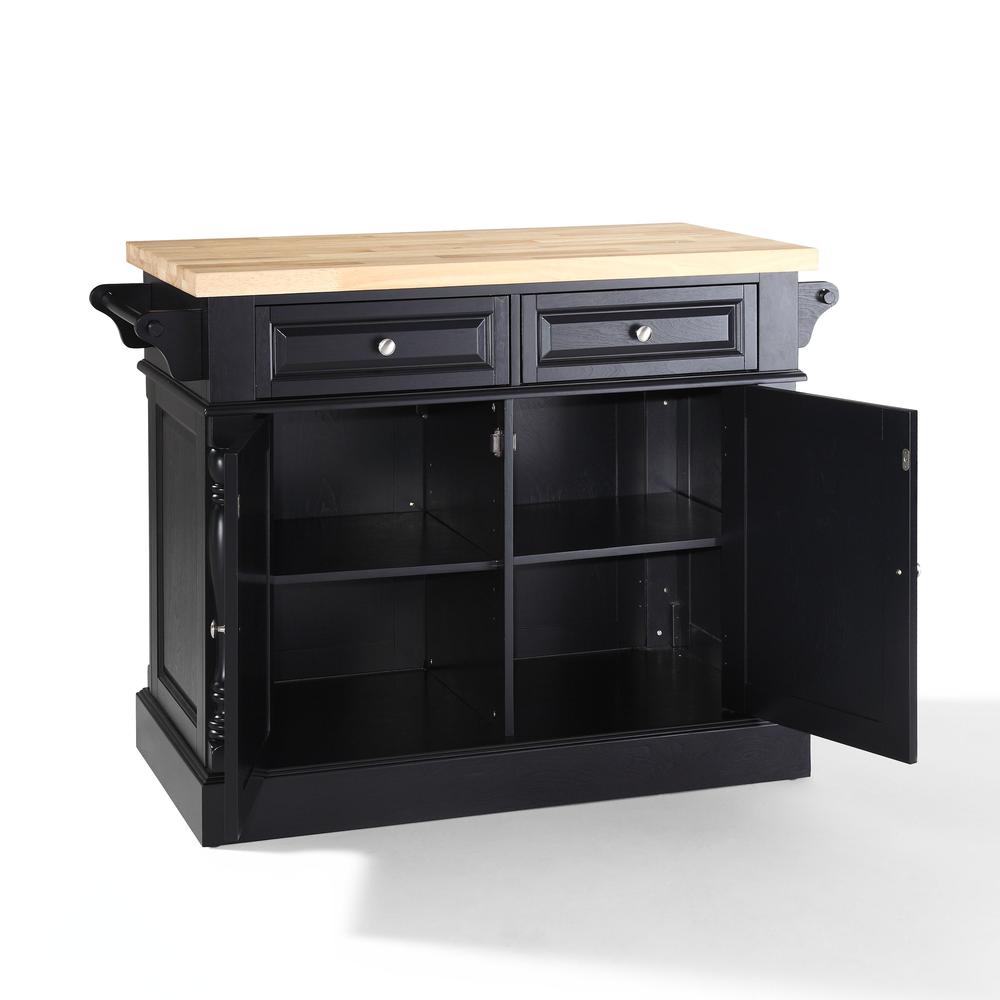 Oxford Kitchen Island W/X-Back Stools Black - Kitchen Island, 2 Counter Height Bar Stools. Picture 14