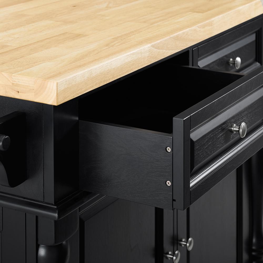 Oxford Kitchen Island W/X-Back Stools Black - Kitchen Island, 2 Counter Height Bar Stools. Picture 17