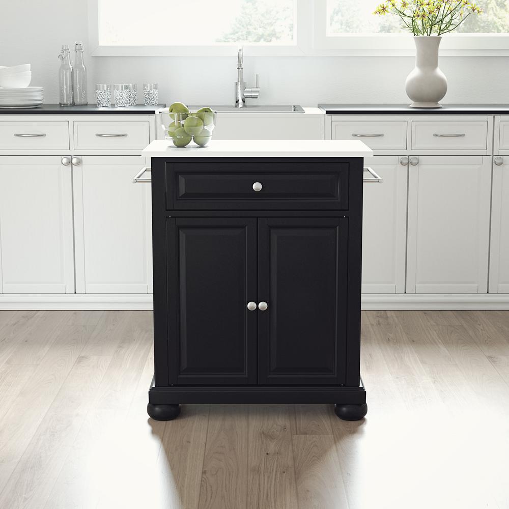 Alexandria Stone Top Portable Kitchen Island/Cart. Picture 7
