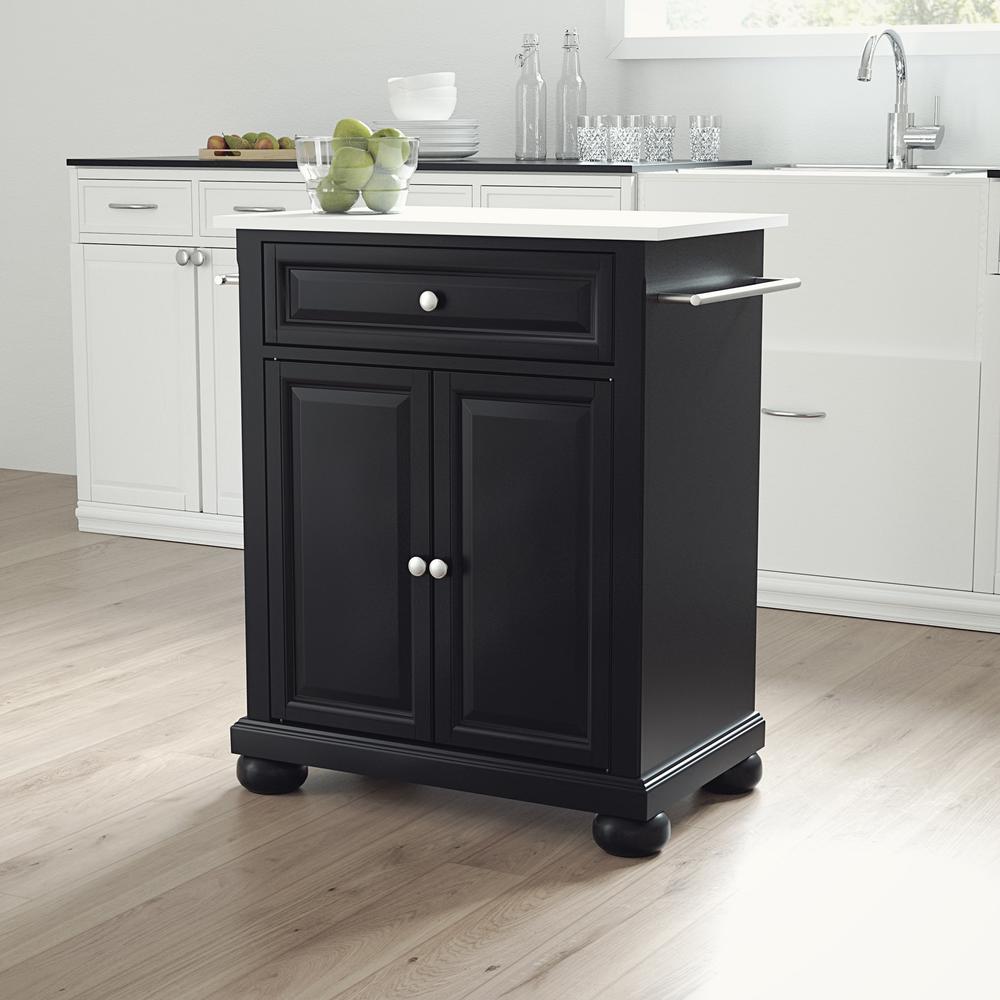 Alexandria Stone Top Portable Kitchen Island/Cart. Picture 8
