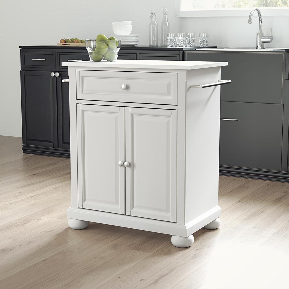 Alexandria Stone Top Portable Kitchen Island/Cart. Picture 6