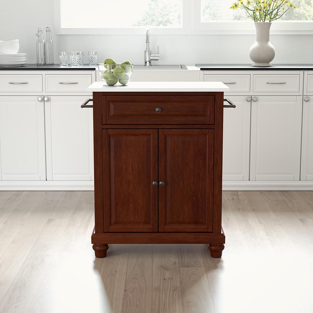 Cambridge Stone Top Portable Kitchen Island/Cart. Picture 6