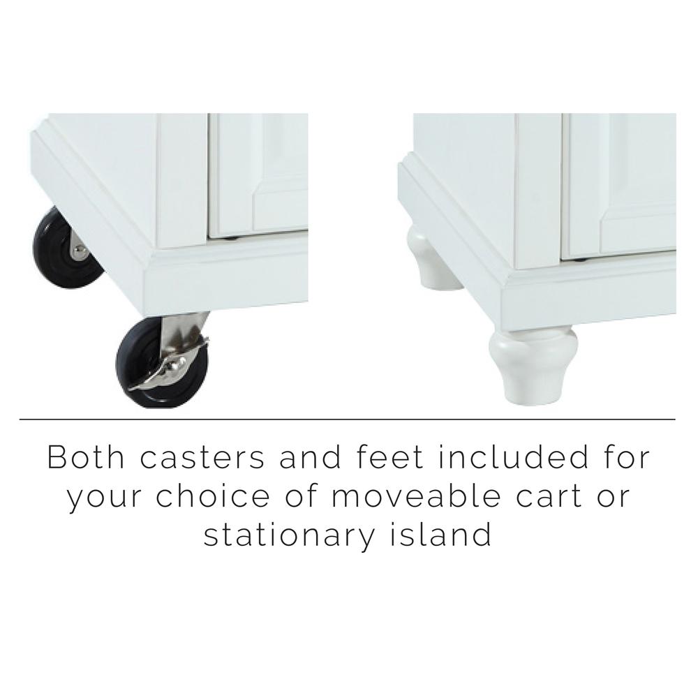 Cambridge Stone Top Portable Kitchen Island/Cart White/White. Picture 6