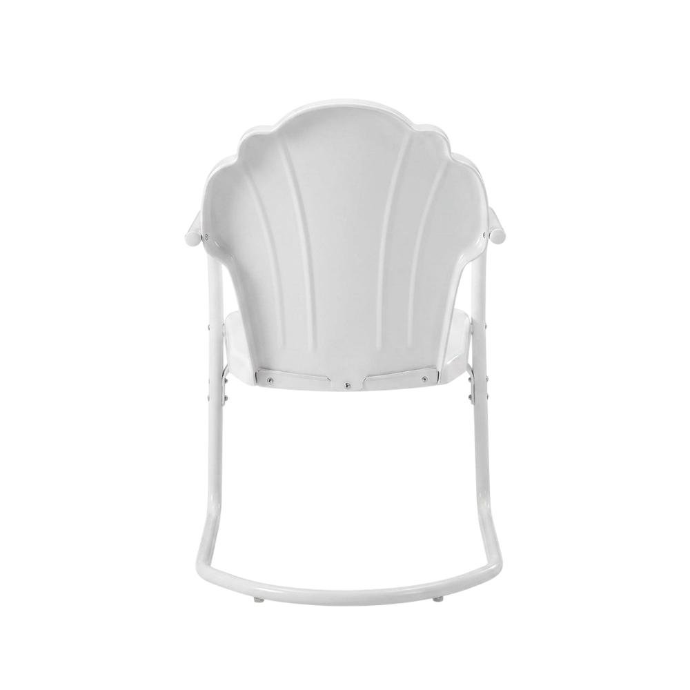 Outdoor Furniture Set with Side Table and 2 Chairs in White Satin Finish. Picture 4
