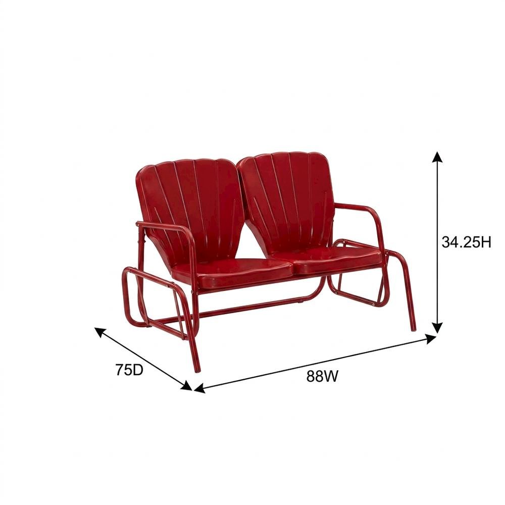 Outdoor Furniture Set with Loveseat Glider, Side Table, & 2 Armchairs. Picture 8