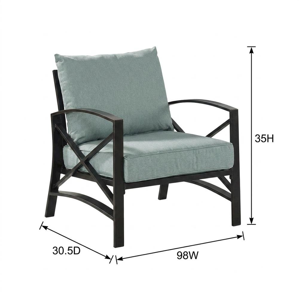 Outdoor Furniture Set with Side Table and 2 Chairs in Oil Rubbed Bronze Finish. Picture 6
