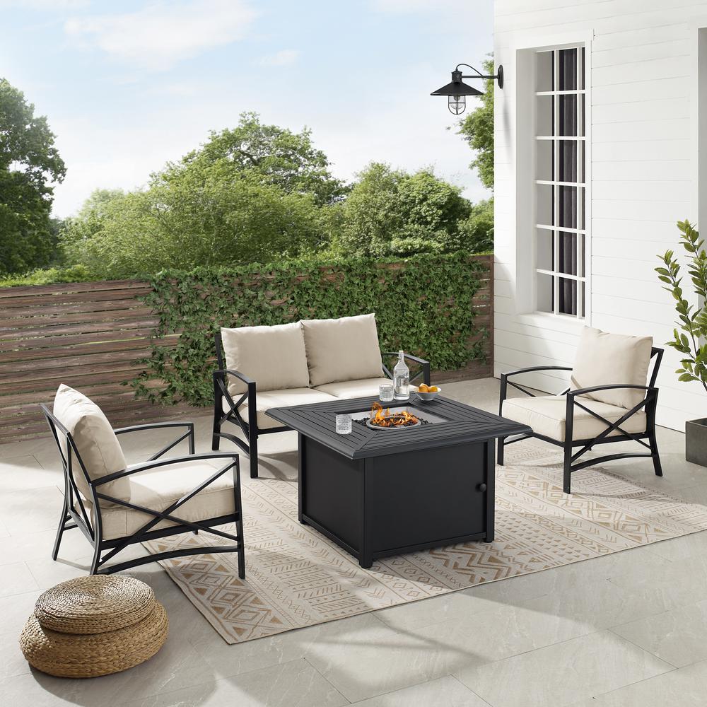 Kaplan 4Pc Outdoor Loveseat Set W/ Fire Table. Picture 14