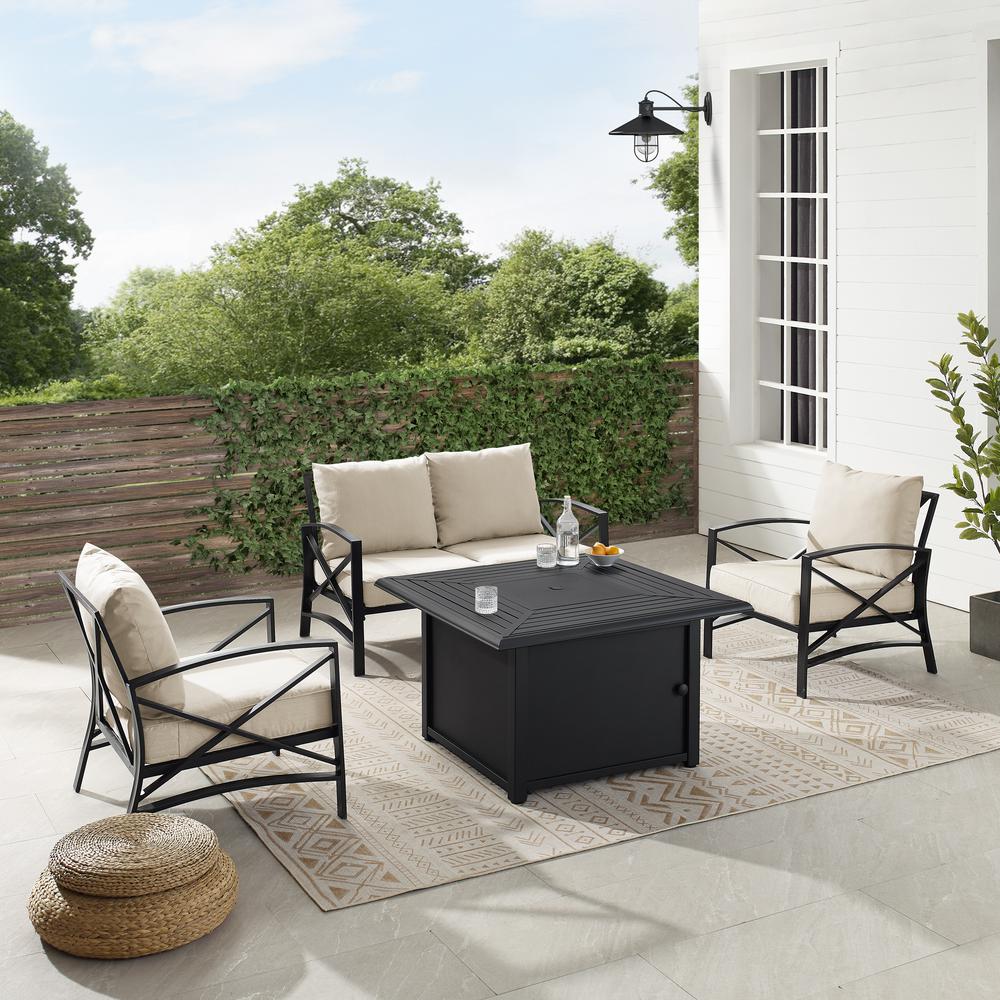 Kaplan 4Pc Outdoor Loveseat Set W/ Fire Table. Picture 16