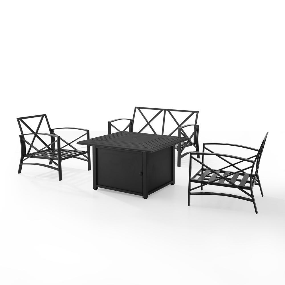 Kaplan 4Pc Outdoor Loveseat Set W/ Fire Table. Picture 24