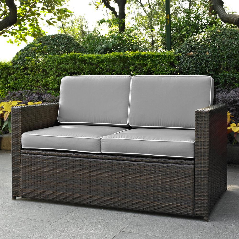 Palm Harbor Wicker Outdoor Loveseat. Picture 8