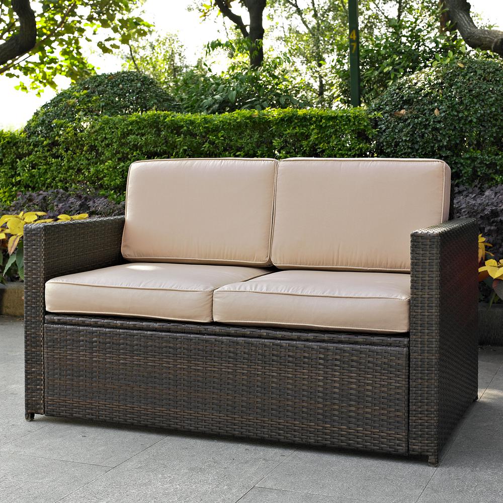 Palm Harbor Wicker Outdoor Loveseat. Picture 8