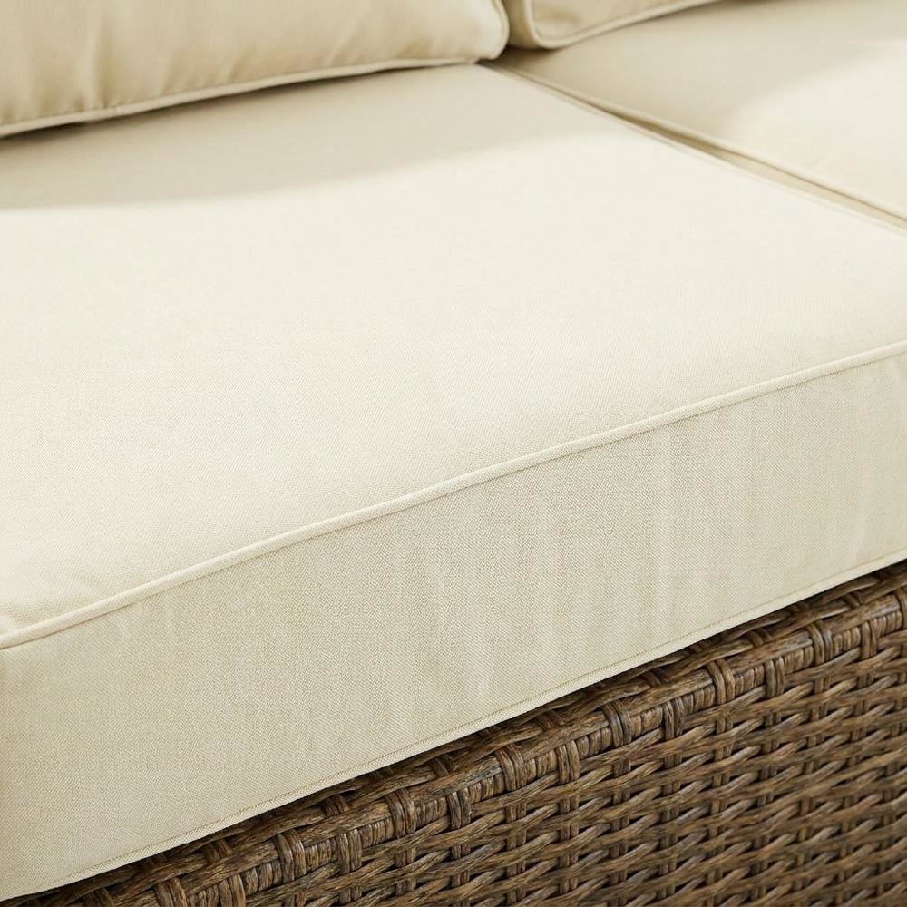 Weathered Brown 4-Piece Outdoor Sectional Sofa Set with Ottomans. Picture 6