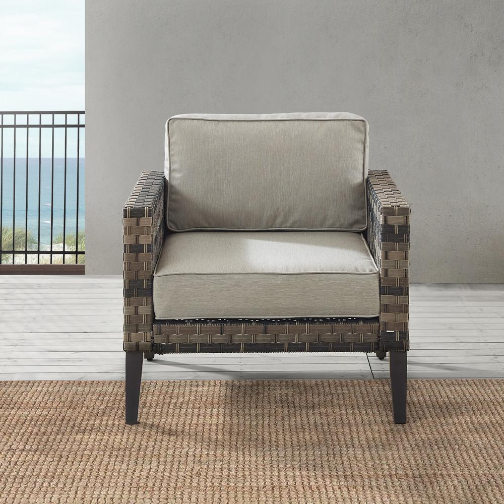 Prescott Outdoor Wicker Armchair Taupe/Brown. Picture 26