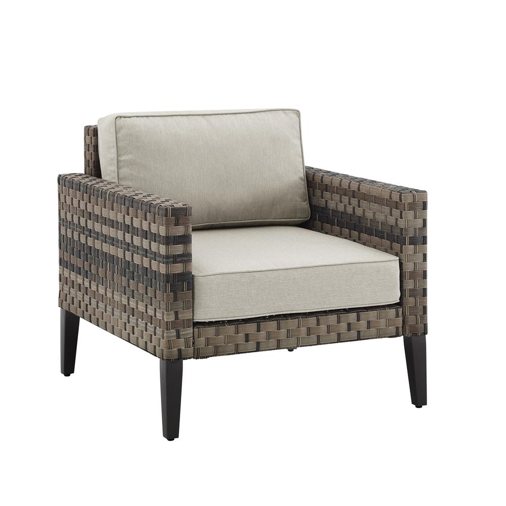 Prescott Outdoor Wicker Armchair Taupe/Brown. Picture 1