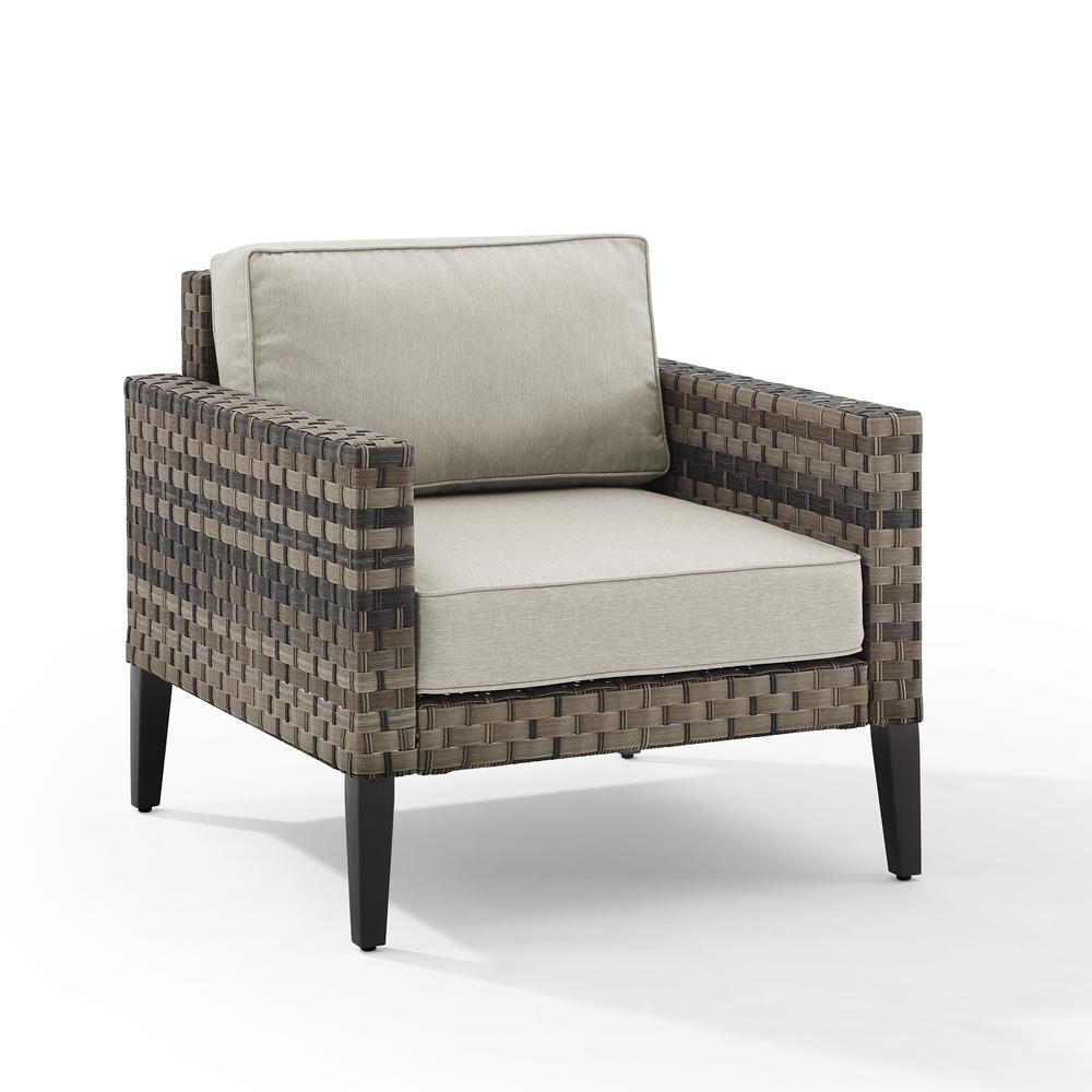 Prescott Outdoor Wicker Armchair Taupe/Brown. Picture 19