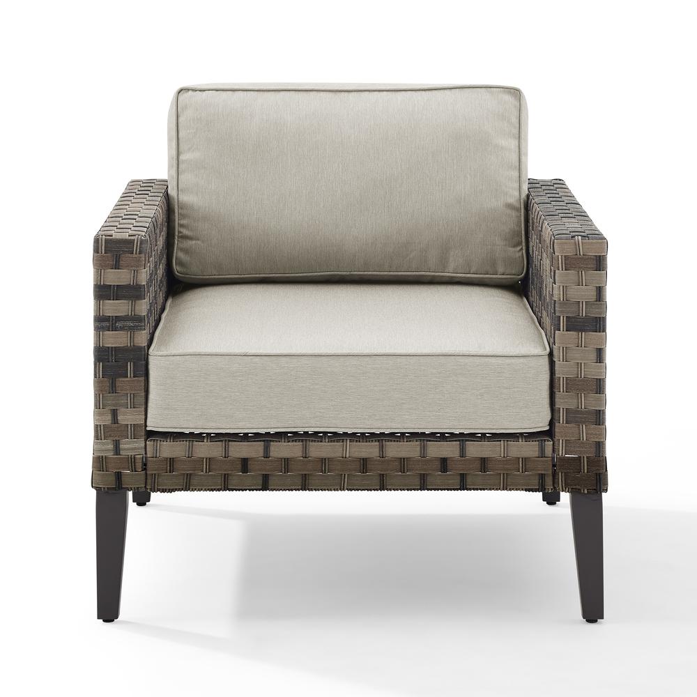Prescott Outdoor Wicker Armchair Taupe/Brown. Picture 20