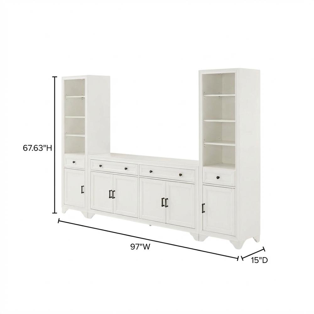 Contemporary 3-Piece Entertainment Center with Sideboard and Bookcases. Picture 7
