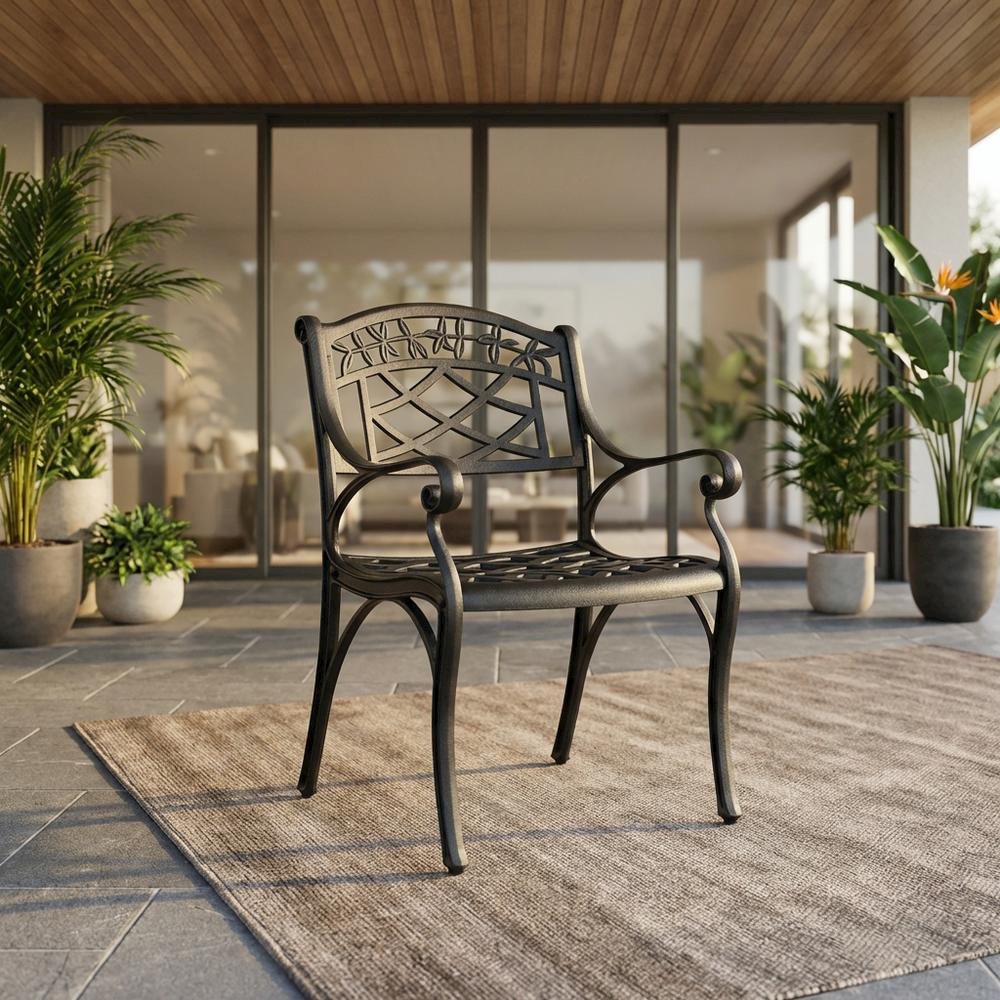 Outdoor dining chairs set with comfortable armrests and durable build. Picture 2