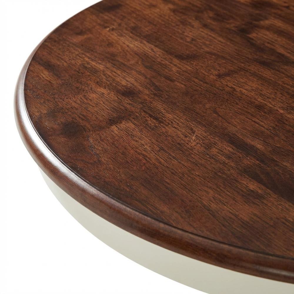 Distressed White Round Dining Table, Farmhouse Style, Seats 4. Picture 5