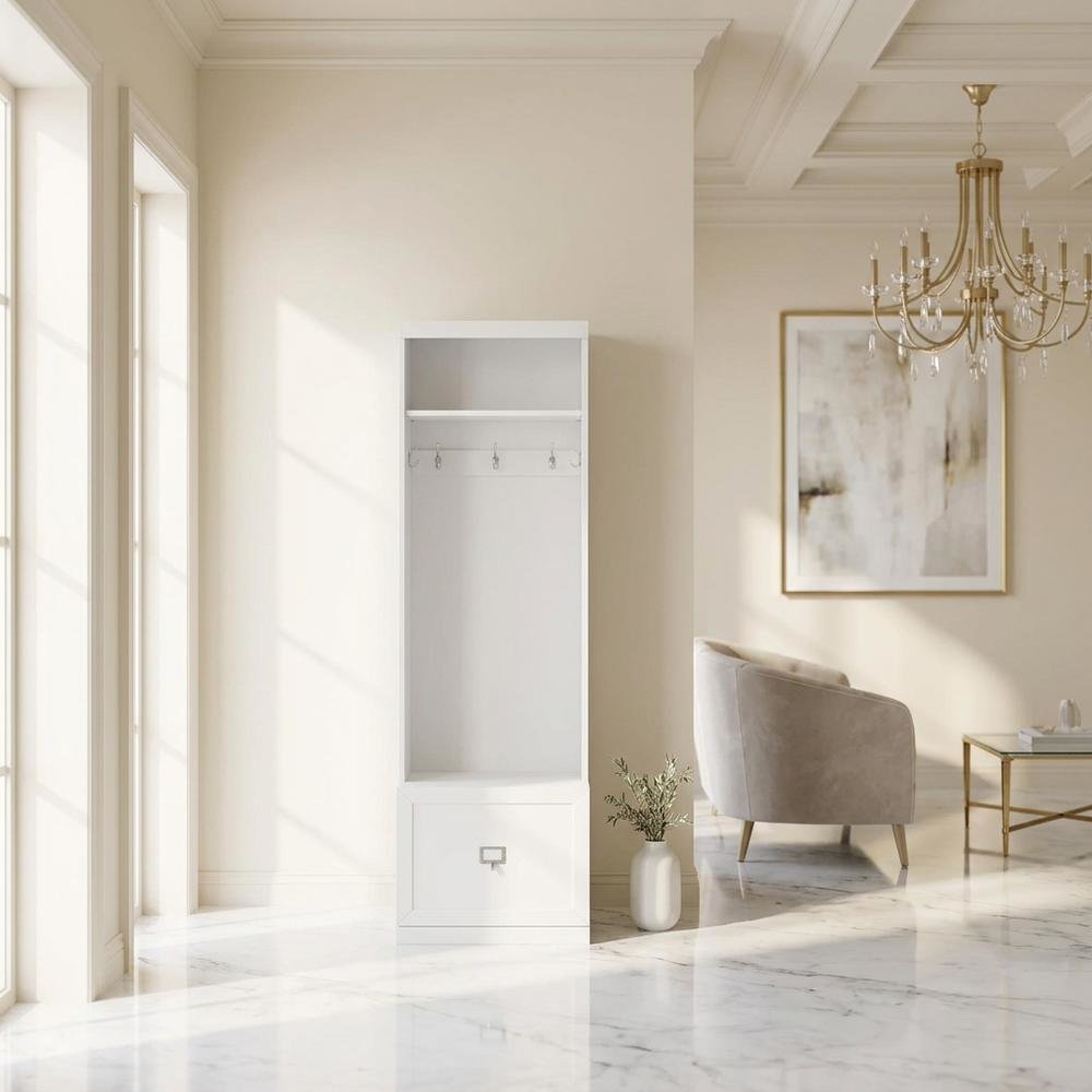 Hall Tree with Shelves and Coat Storage in Elegant Finish. Picture 4