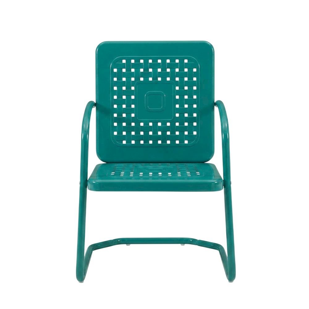 Turquoise Outdoor Chair Set with 2 Armchairs, Lightweight & Anti-Tip Hardware. Picture 5