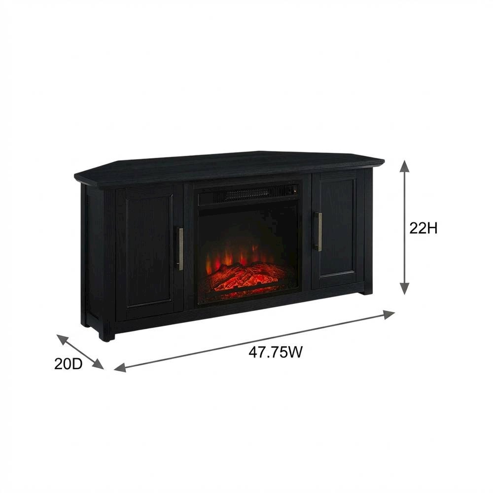 Corner Fireplace TV Stand for 50+ Inch Screens with Storage Shelves. Picture 7
