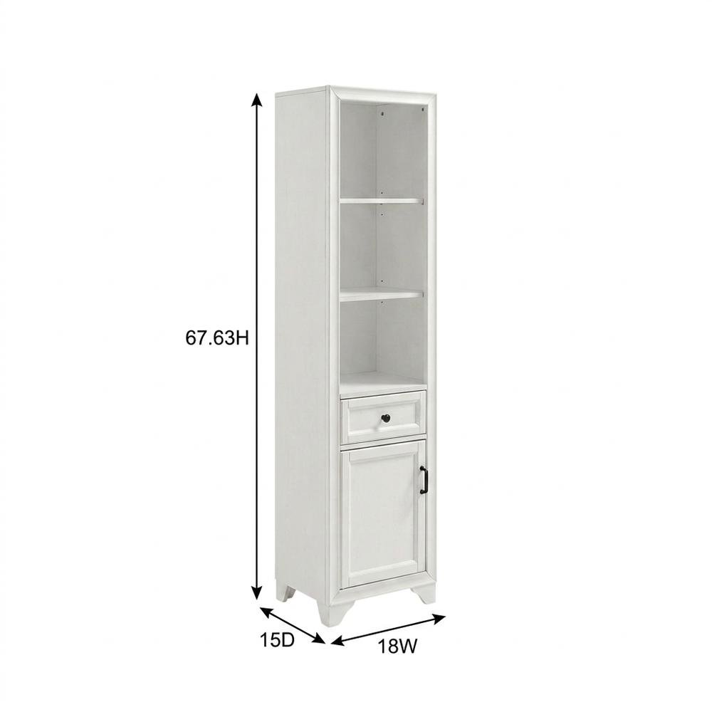 White linen cabinet with anti-tip hardware and sturdy construction. Picture 7