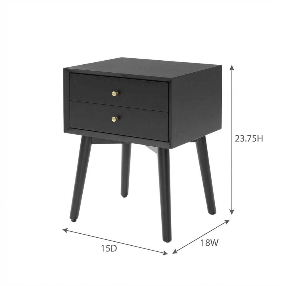 Wooden Nightstand with MDF and Poplar Veneer Finish for Modern Bedroom Style. Picture 7