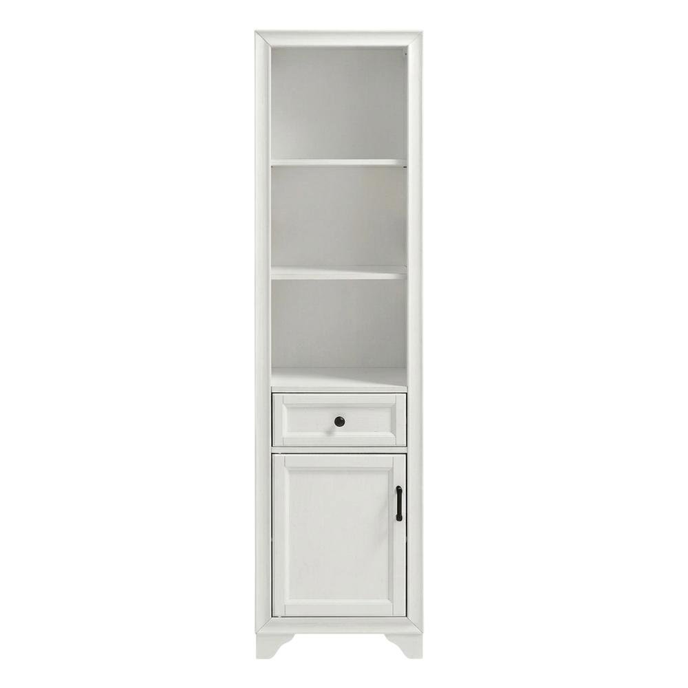 White linen cabinet with anti-tip hardware and sturdy construction. Picture 4