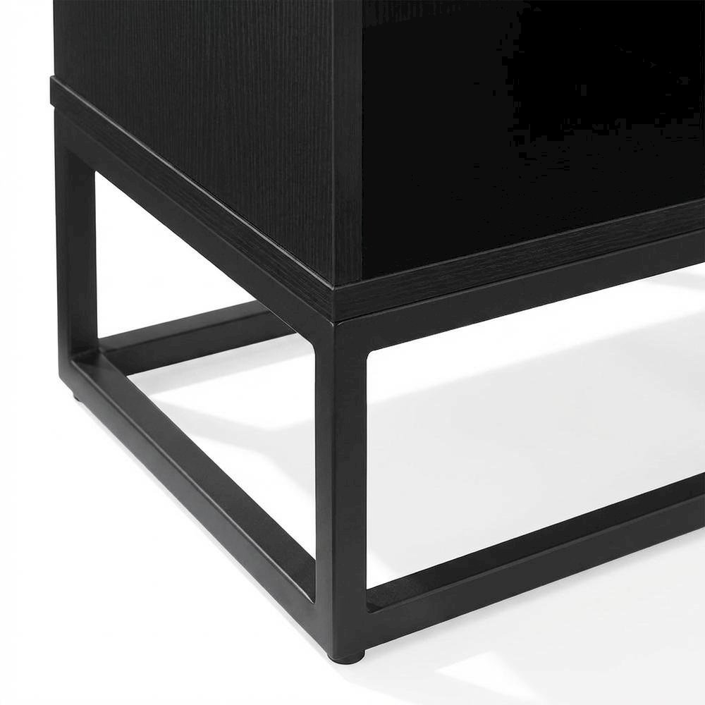Dark Wood Finish 4-Cube Record Player Stand with Vinyl Storage. Picture 6