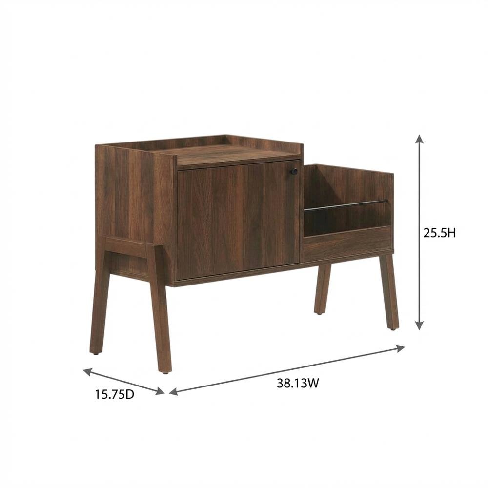 Vintage-inspired ecord player cabinet with vinyl storage and sleek finish. Picture 7