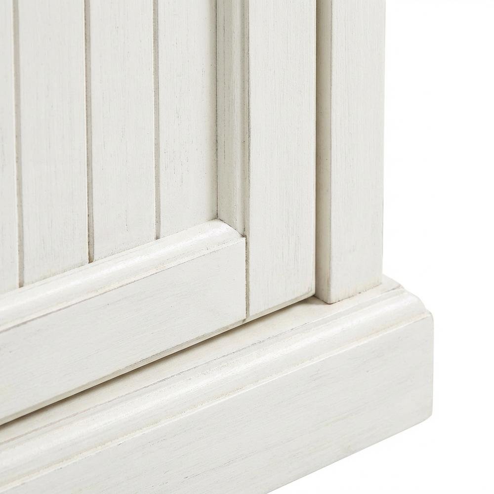 White kitchen pantry cabinet with anti-tip safety feature, sturdy construction. Picture 7
